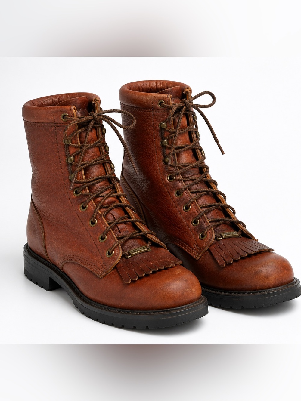 Double H Boots Women’s 7.5 Brown Leather Lace-Up Logger Packer Work Boots Briar